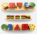Wooden Geometric Shape Sorter | Montessori Fine Motor Skill Learning Toy