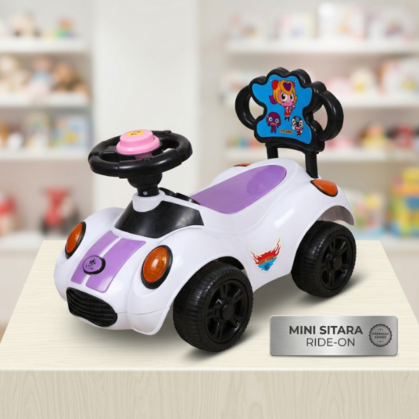 Sitara Deluxe Kids Ride On Car Musical Toddler Push Car With Under Seat Storage