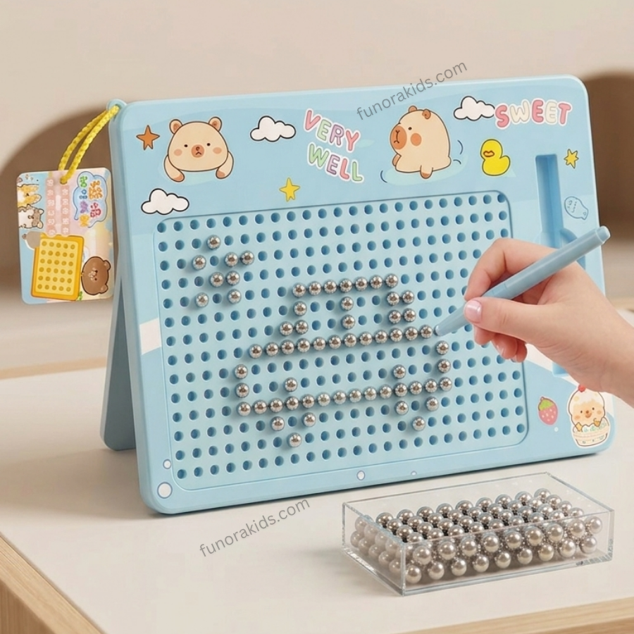 Magnetic Bead Sensory Drawing Board for Kids With Metal Balls