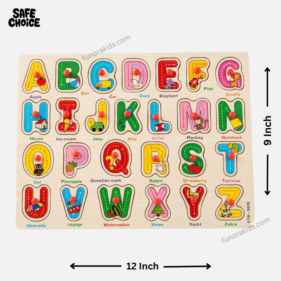 Premium Wooden Alphabet Puzzle for Toddlers Montessori Educational Letter Recognition