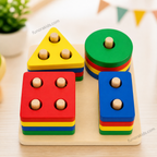 Squire Montessori Wooden Shape Sorting Toy for Kids