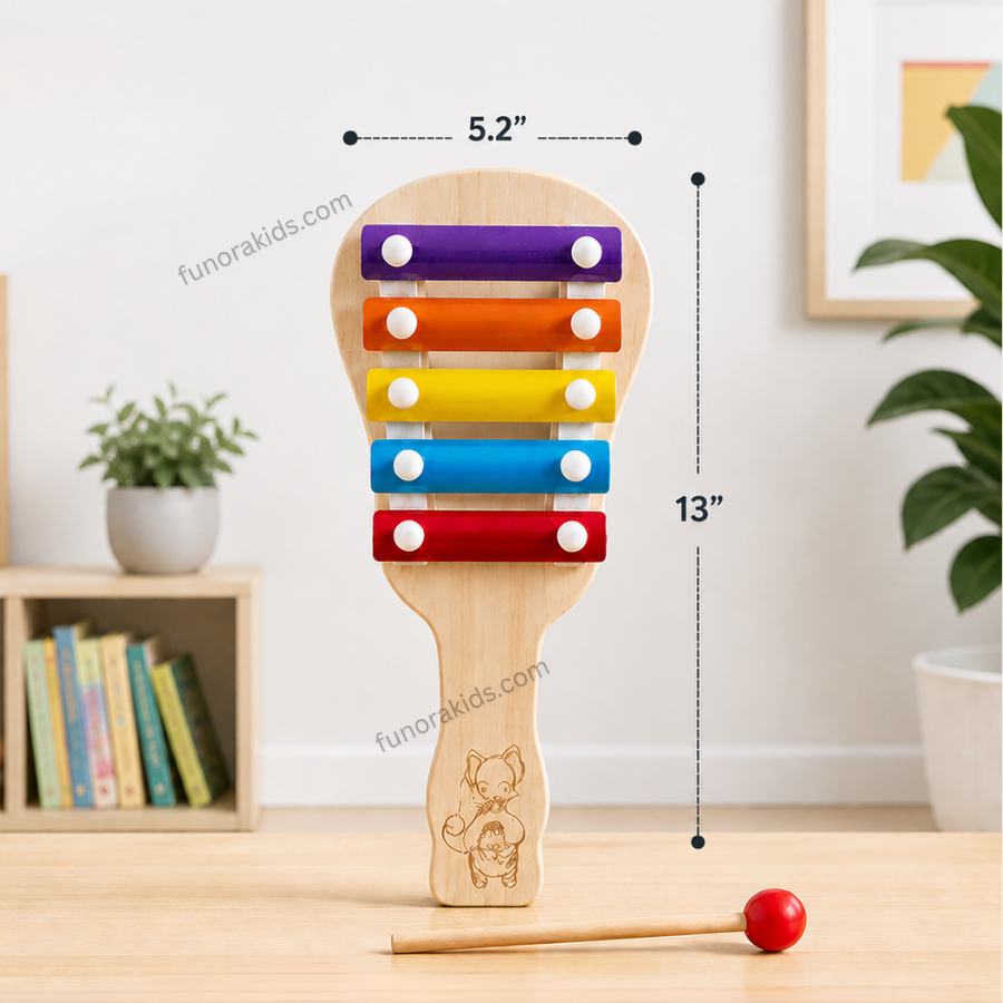 13' Inch Wooden Rainbow Xylophone Paddle (Extra Large Size)