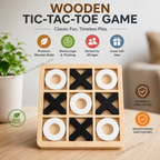 Wooden Tic Tac Toe Game for Kids & Family Classic Strategy Board Game