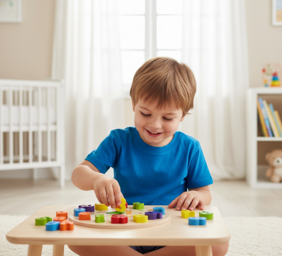 Wooden Digital Clock Puzzle Learning Time Numbers and Shapes for Toddlers