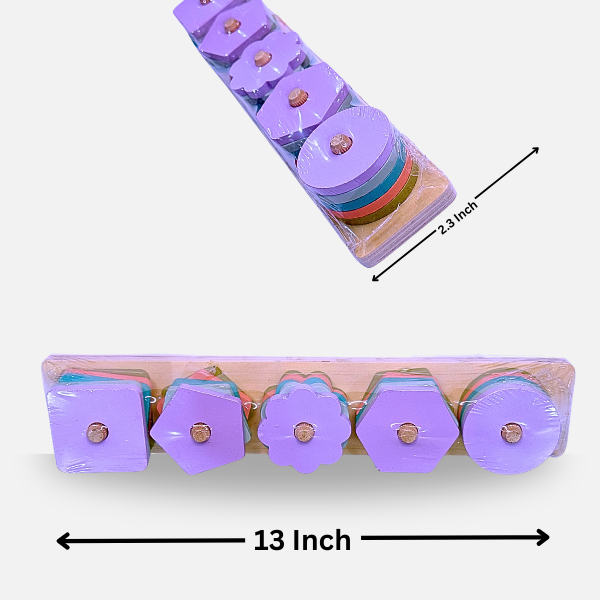 Wooden Geometric Shape Sorter - Purple