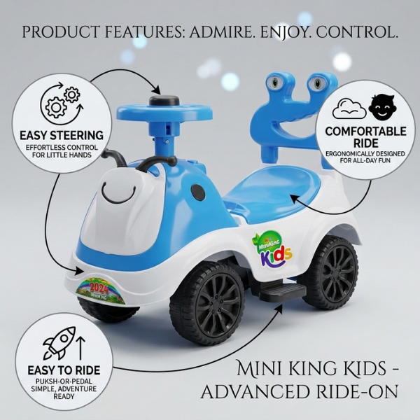 Ergonomic Car Responsive Steering & Comfortable Seating for Toddlers