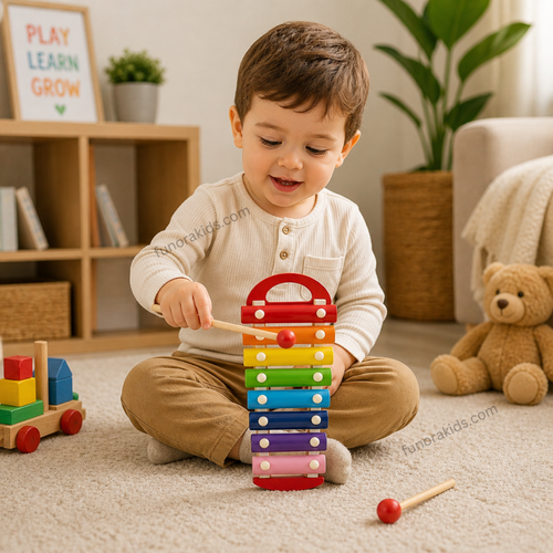 10' Inch Wooden Rainbow Xylophone Paddle (Large Size)
