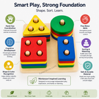 Squire Montessori Wooden Shape Sorting Toy for Kids