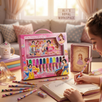 20-Piece Stationery Set Deluxe Art & School Kit for Girls