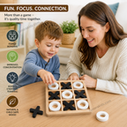 Wooden Tic Tac Toe Game for Kids & Family Classic Strategy Board Game