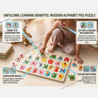 Premium Wooden Alphabet Puzzle for Toddlers Montessori Educational Letter Recognition
