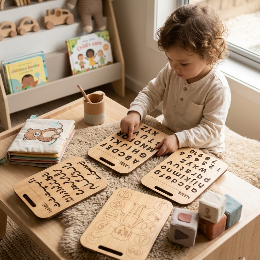 Wooden Learning Boards (Pack Of 4)