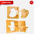 URDU ALPHABETS WOODEN STENCILS WITH PICTURES (72 PCS)