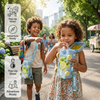 Water Bottle With Straw For Your Kids (Bus Shape) 500ml / 16oz