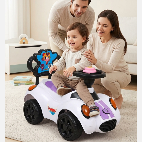 Sitara Deluxe Kids Ride On Car Musical Toddler Push Car With Under Seat Storage