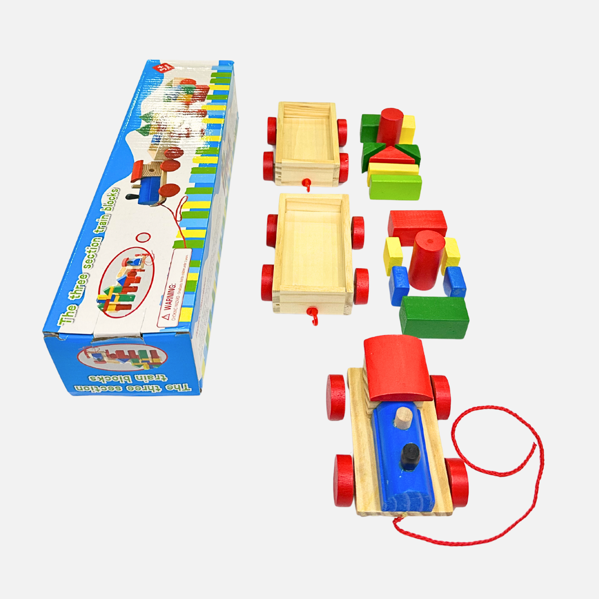 Wooden Stacking Train Toy Geometric Shape Sorter & Fine Motor Skill Builder