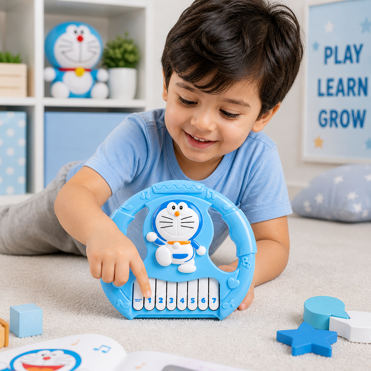 Kids Musical Piano Toy with Cartoon Design | Early Sound & Number Play Toy for Toddlers