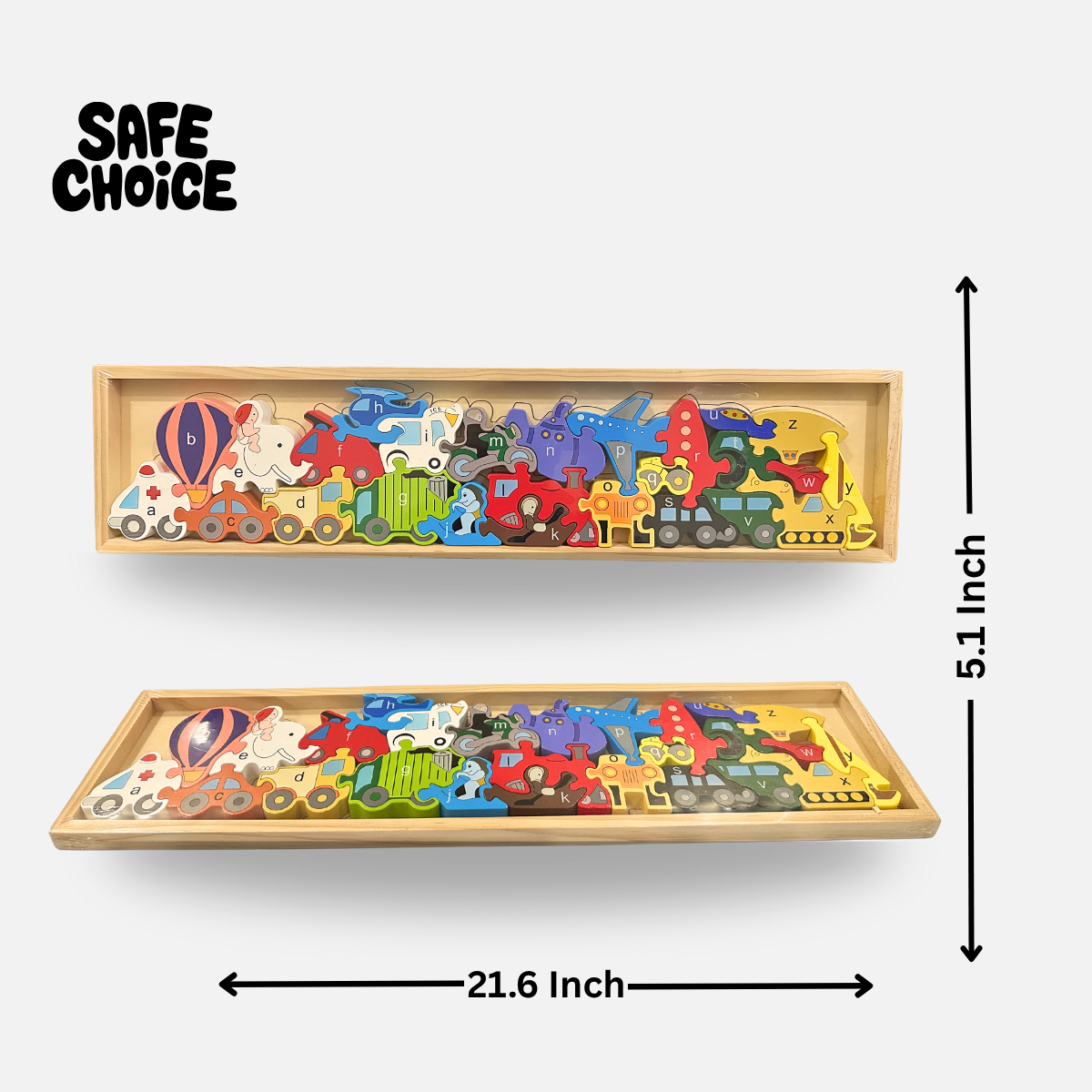 Wooden Alphabet Animals Puzzle Educational Toy