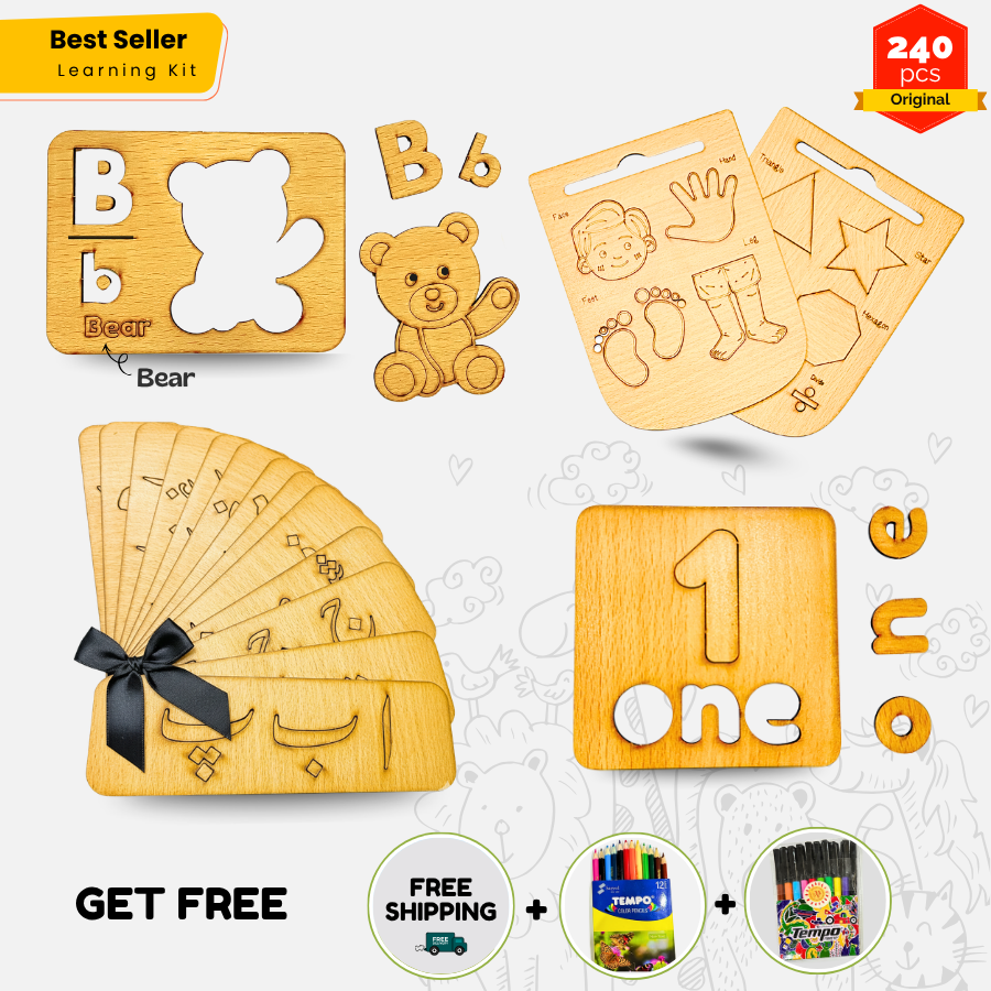 Enhanced Design 6IN1 - TOP BEST WOODEN LEARNING TOYS BOX FOR YOUR KIDS