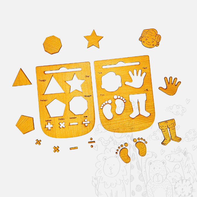 2 Tracing Boards (Parts of body & Math Shapes) Large Size