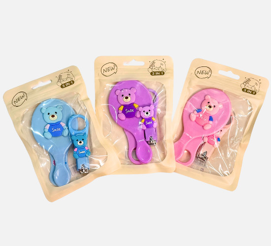 3-in-1 Cute Bear Baby Grooming Set / Travel Grooming Kit