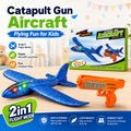 Foam Catapult Airplane Launcher 2-in-1 Flying Aircraft For Outdoor Play Safe Shooting & Gliding Fun