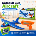 Foam Catapult Airplane Launcher 2-in-1 Flying Aircraft For Outdoor Play Safe Shooting & Gliding Fun