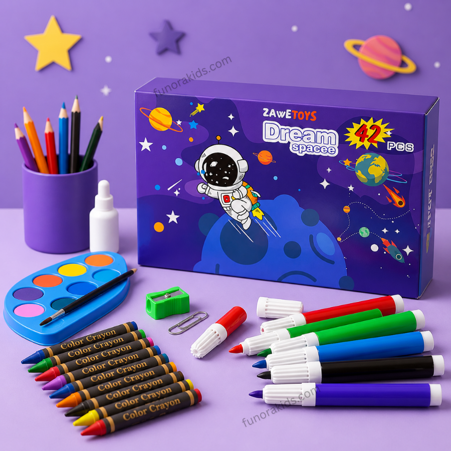 Deluxe 40 Piece Kids' Mega Art Creativity Set Watercolors