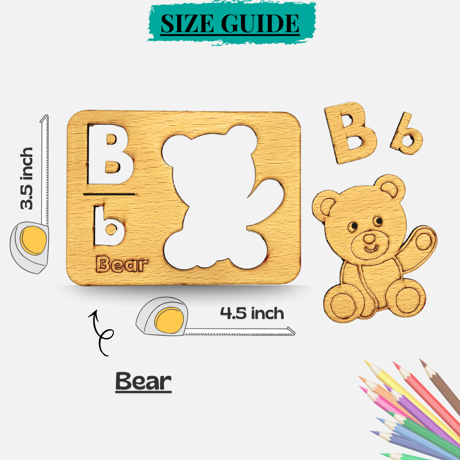 Enhanced Design A to Z Wooden Alphabet Stencils (104 PIECES) (SIZE LARGE)