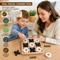 Wooden Tic Tac Toe Family Classic Strategy Board Game (Random Color)