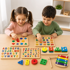 5 ACRYLIC SORTING BOARDS (1 SHAPES PUZZLE + XYLOPHONE)
