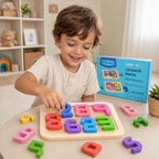 Wooden Number Puzzle Blocks for Kids Early Numeracy & Problem Solving Game for Toddlers