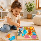 Wooden Sea Animal Puzzle Board for Kids Ocean Animal Shape Sorting Game for Toddlers