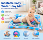 Baby Tummy Time Water Mat – Early Development Activity Mat with Floating Toys