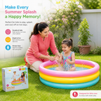 Rainbow Inflatable Kids Pool – Soft Round Splash Tub for Toddlers (3/Ft)