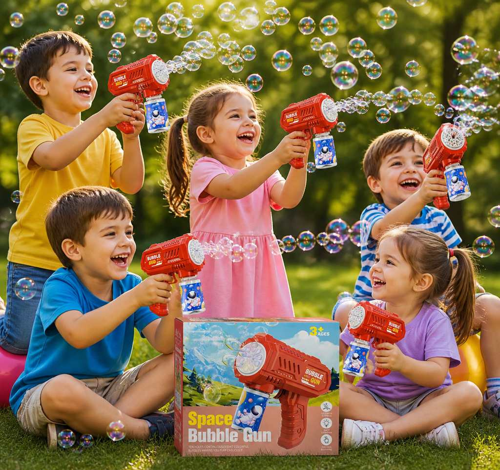 Electric Bubble Blaster Toy Gun for Kids – Automatic Bubble Maker